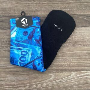 Rock Em Unisex Socks 100 Dollar Bill Print Moelando Moe Money Size L/XL